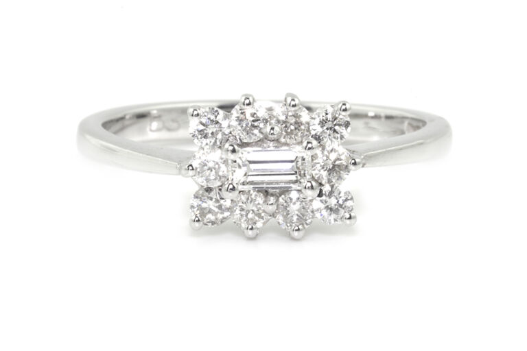 Diamond Cluster Ring 18ct gold Size N