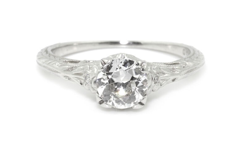 Diamond Solitaire Ring Platinum Size I