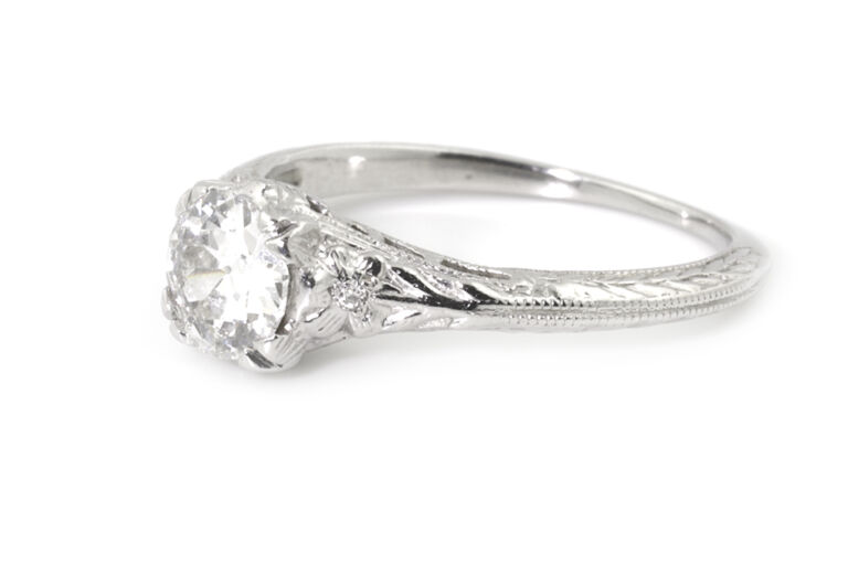 Diamond Solitaire Ring Platinum Size I