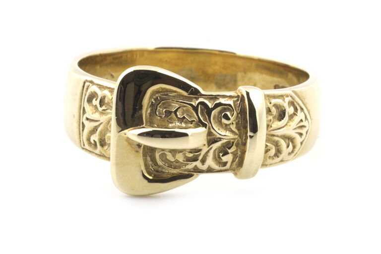 Buckle Style Signet Ring 9ct gold Size Z