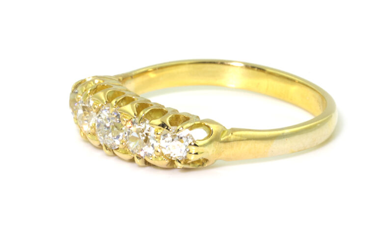 Diamond 5 Stone Ring 18ct gold Size K