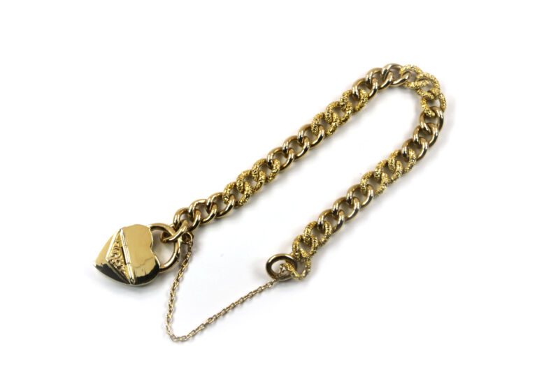 Antique Curb Link Bracelet with 