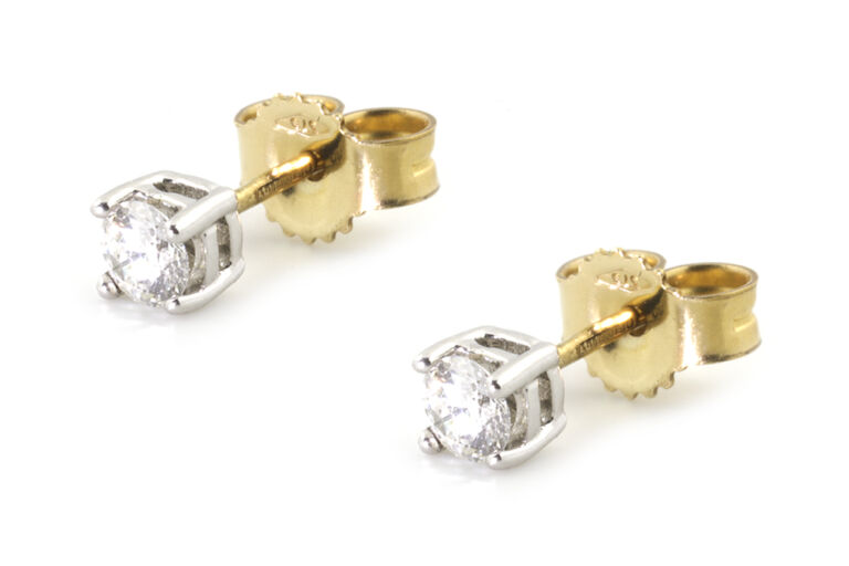 Diamond Solitaire Earrings 9ct gold
