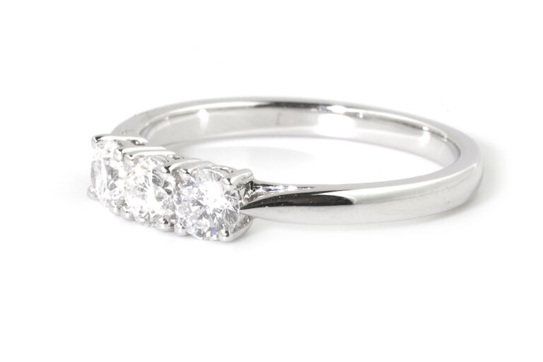 Diamond 3 Stone Ring in Platinum Size N