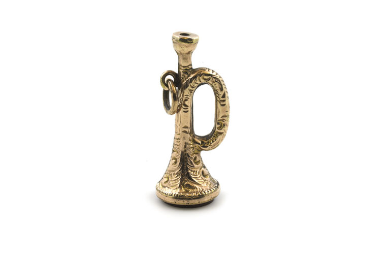 Antique Bugle Charm or Pendant 9ct gold