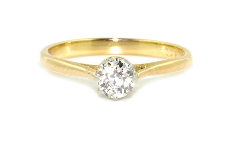Diamond Solitaire Ring 18ct gold Size L