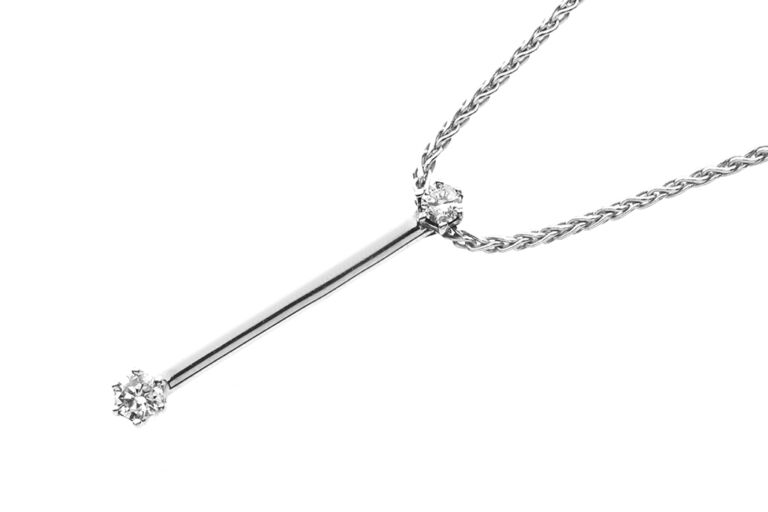 Diamond Set Pendant & Chain 18ct gold