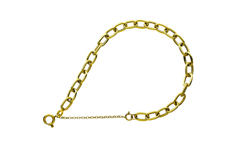 Textured & Plain Link Bracelet 585 gold