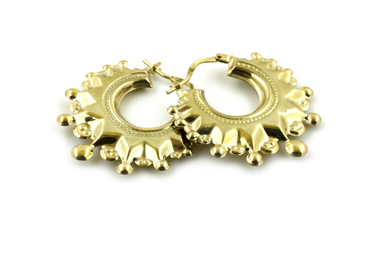 Fancy Creole Hoop Earrings 9ct gold