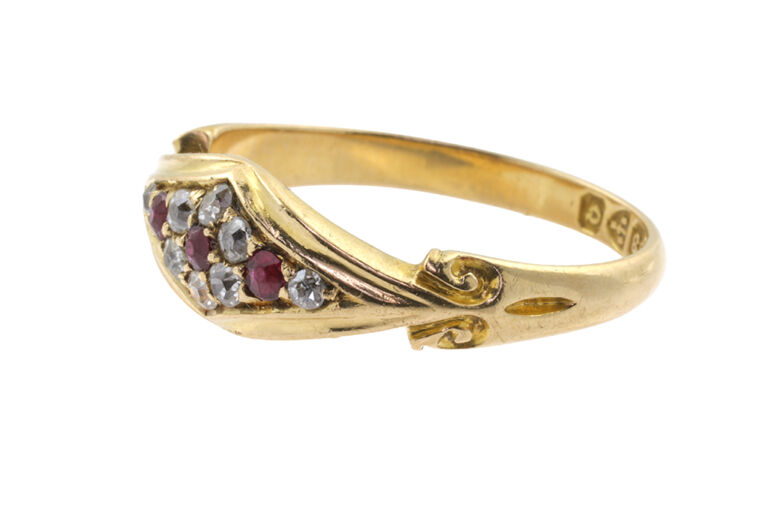Ruby & Diamond Ring 18ct gold Size N