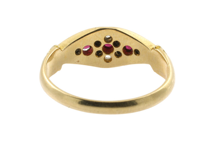 Ruby & Diamond Ring 18ct gold Size N