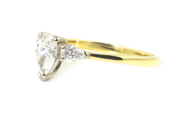 Diamond Three Stone Ring 18ct gold Size J