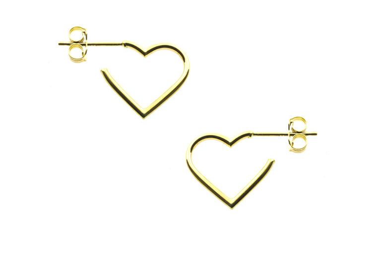Heart Shape Hoop Earrings 9ct gold