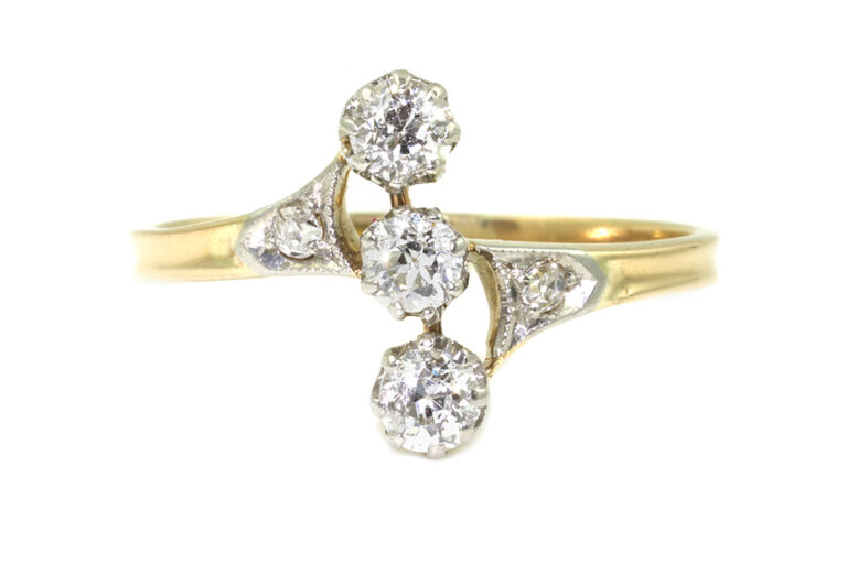 Edwardian Diamond 3 Stone Ring 