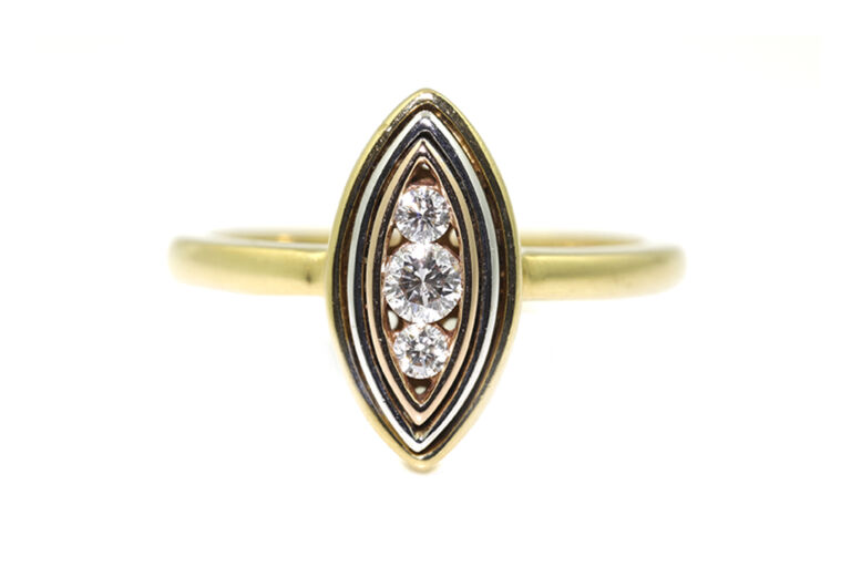 Marquise Shape 3 Stone Diamond Ring