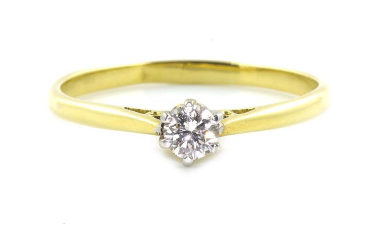 Diamond Solitaire Ring 18ct gold Size T