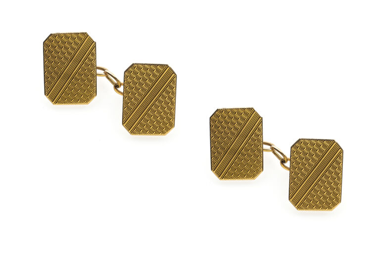 9ct gold Octagonal Cuff Links