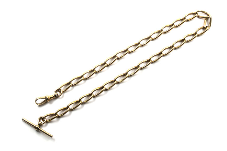 Albert Chain with Swivel & T-Bar 9ct rose gold