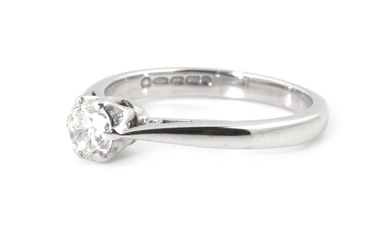 Diamond Solitaire Ring 18ct white gold Size I