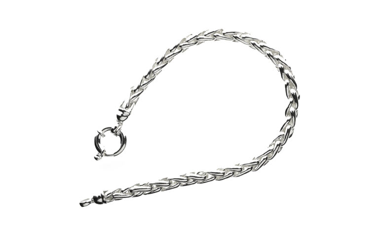 Spiga Link Silver Bracelet with Feature Bolt Ring Clasp
