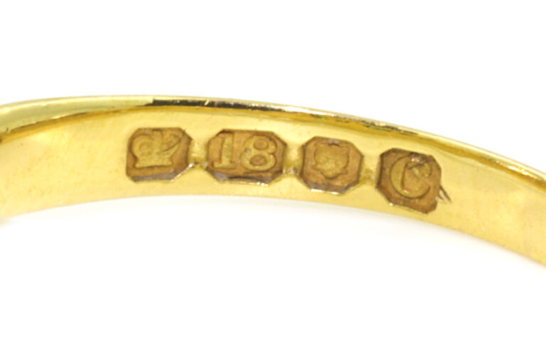 Emerald & Diamond 5 Stone Ring 18ct gold Size L