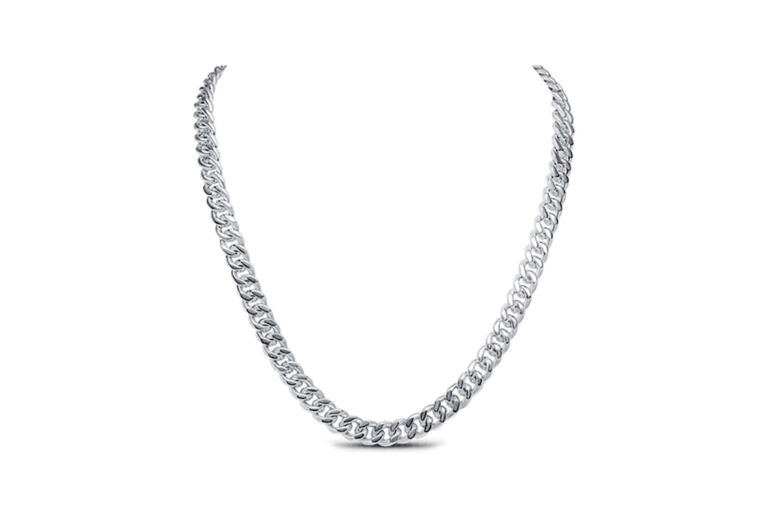 Filed Curb Link Necklet Silver Chain