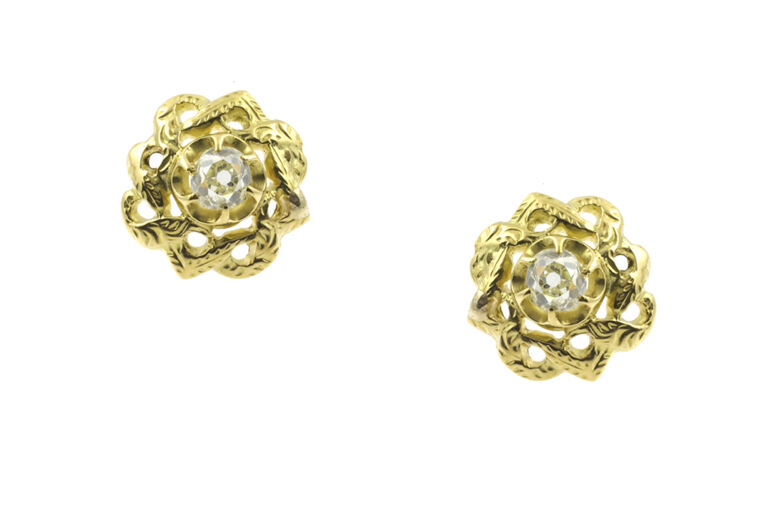 Antique French Diamond Set Earrings