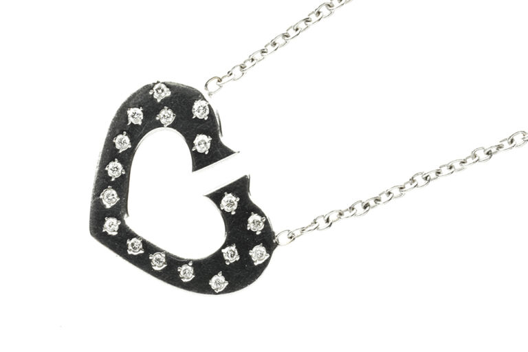 Diamond Set Heart Style Necklace