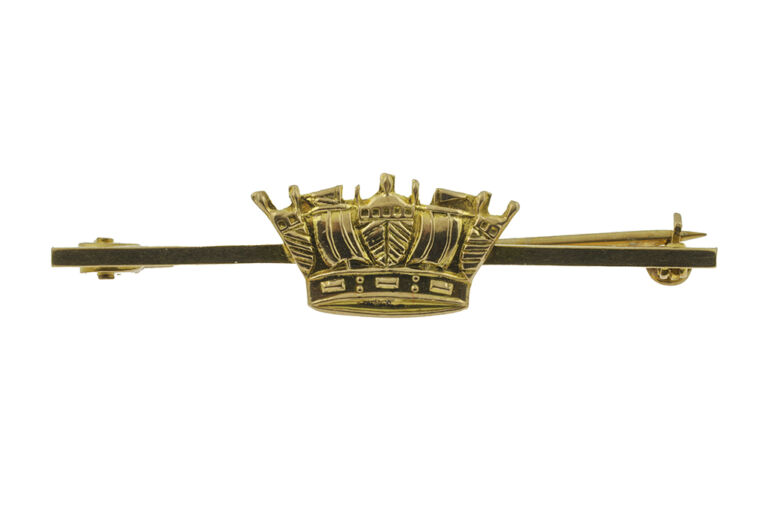 Naval Crown Brooch 9ct gold.