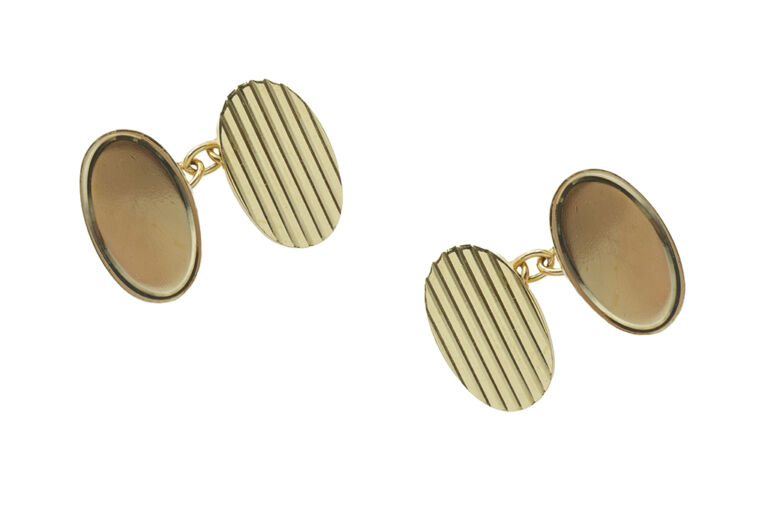 Oval Cuff Links 9ct yellow gold.