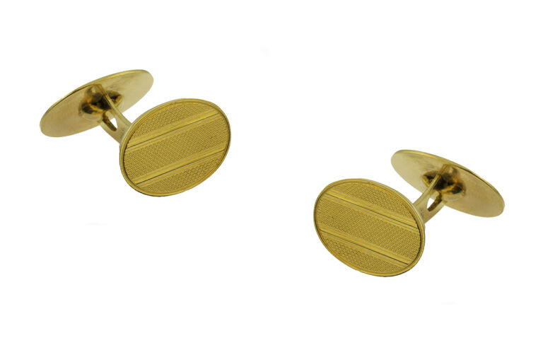 Oval Cuff Links 18ct yellow gold