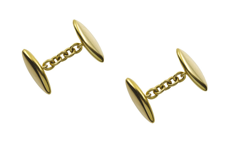 Marquise Shape Cuff Links 18ct yellow gold