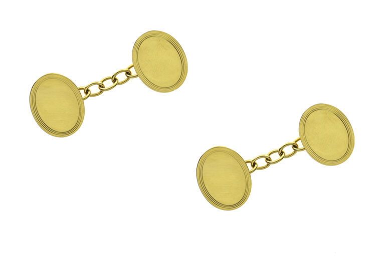 Oval Cuff Links 18ct yellow gold.