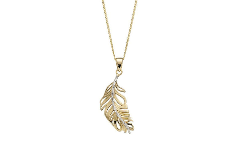 Feather Style Necklace 9ct gold.