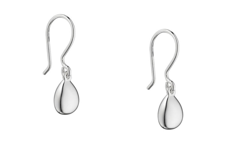 Pebble Drop Silver Earrings