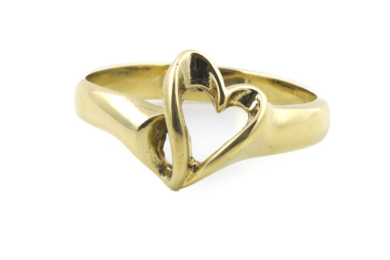 Heart Motif Band Ring 9ct gold Size U