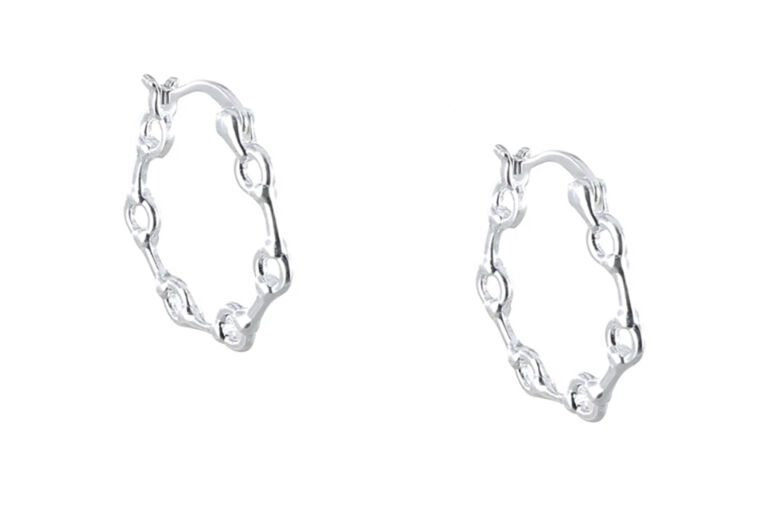 Snaffle Style Silver Earrings
