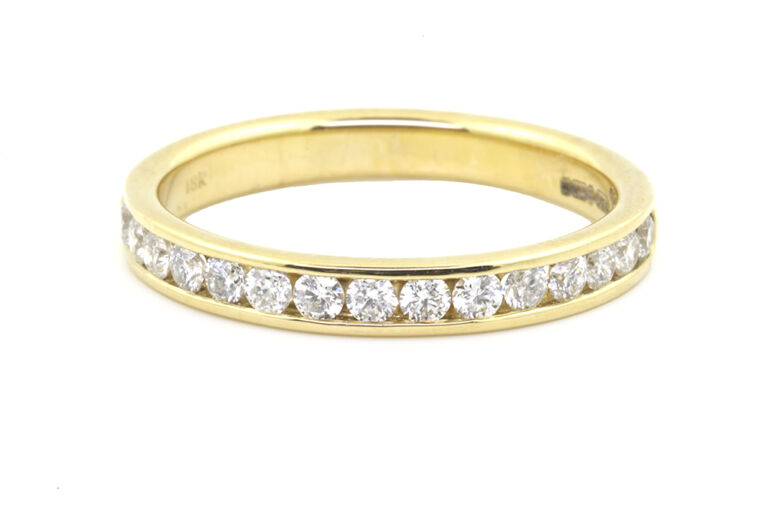 Diamond Set Half Eternity Ring 18ct yellow gold Size O