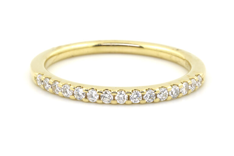 Diamond Set Half Eternity Ring 18ct yellow gold Size N