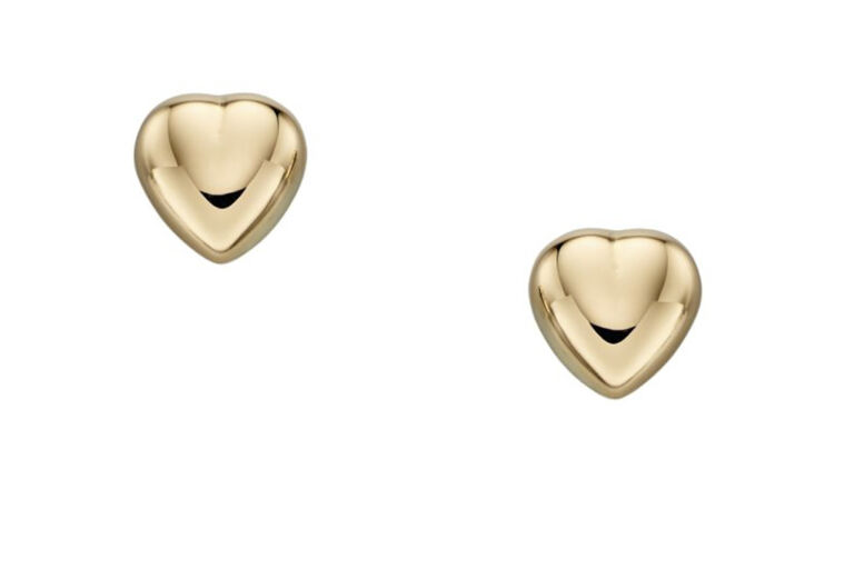 Heart Shaped Earrings 9ct yellow gold