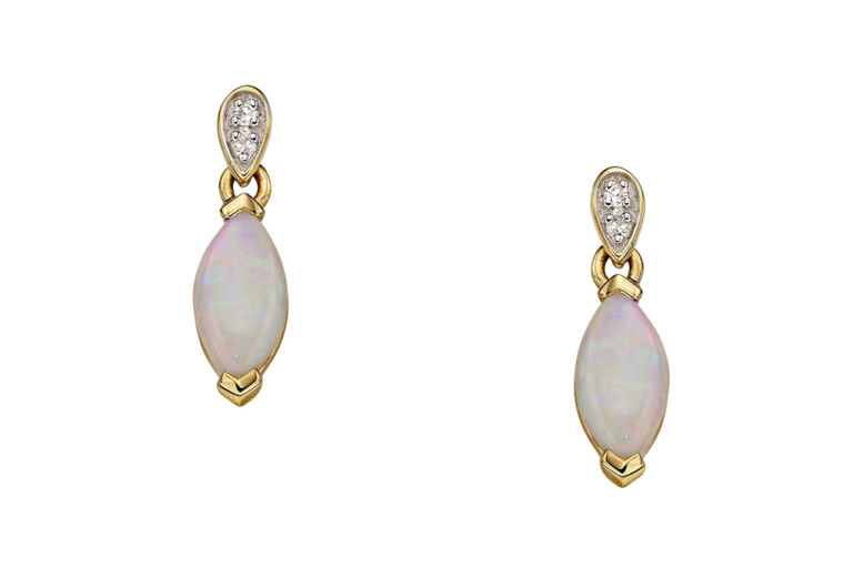 Opal & Diamond Earrings 9ctgold