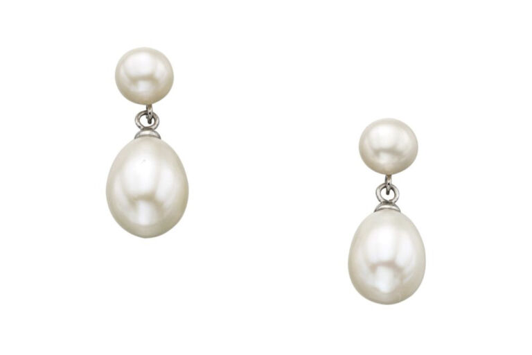 Double Drop Freshwater Pearl Earrings