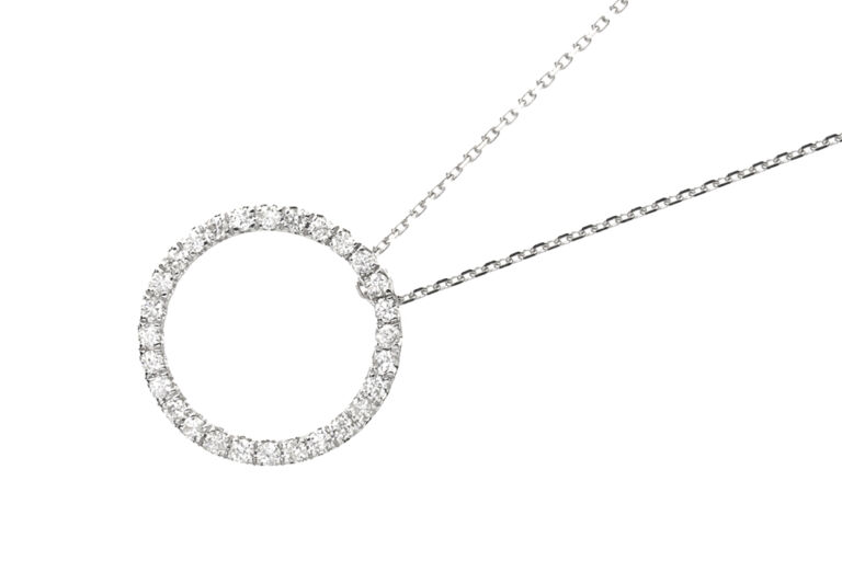 Diamond Set Circlet Necklace 9ct white gold.
