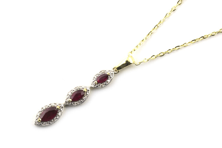 Ruby & Diamond Necklace 9ct gold