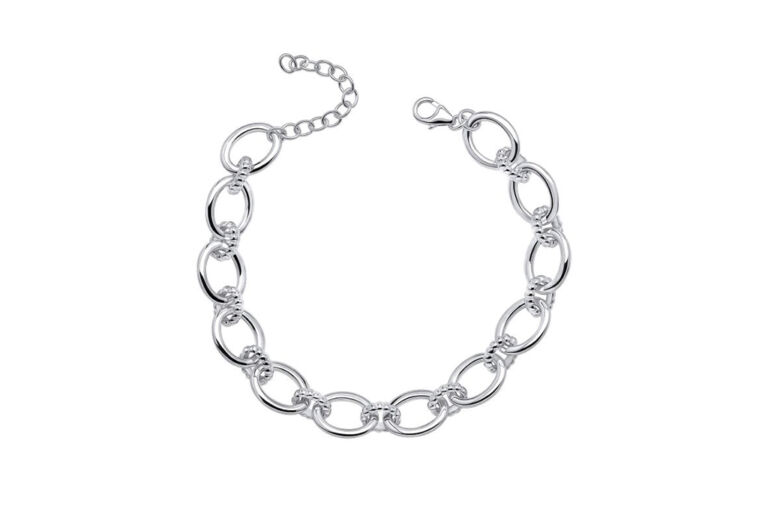 Oval Link Bracelet with Textured Connections