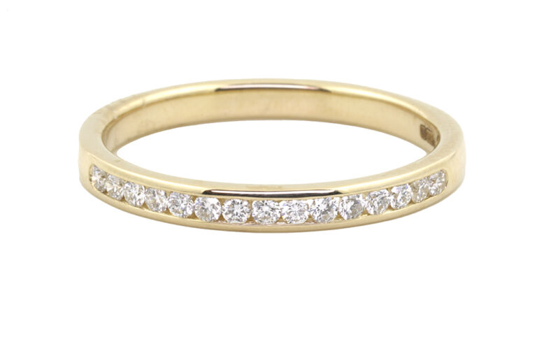 Diamond Half Eternity Ring 9ct yellow gold Size L