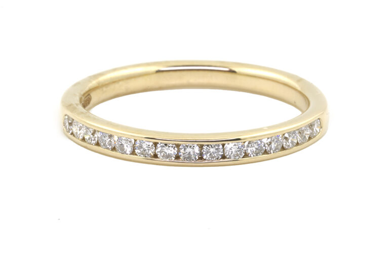 Diamond Half Eternity Ring 9ct yellow gold Size M