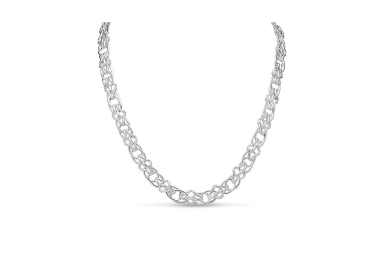 Handmade Double Oval Chain Silver Necklace