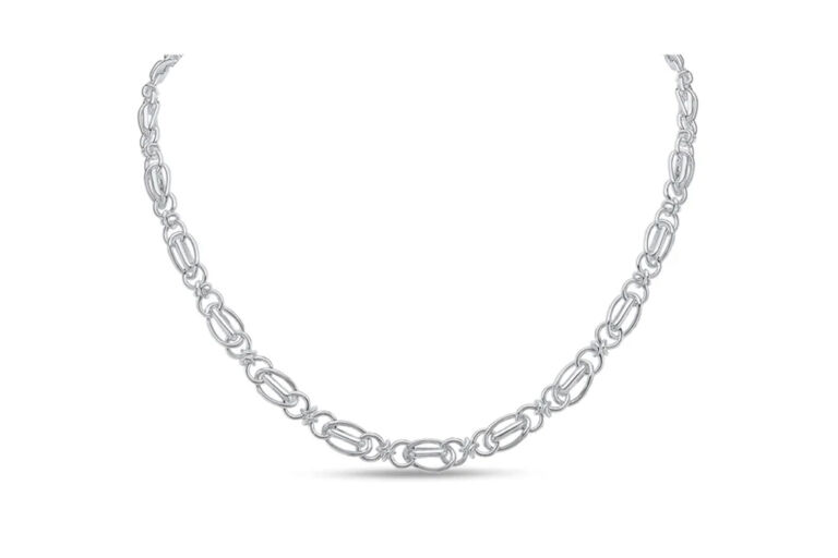 Handmade Oval Round Belcher Silver Chain Necklace