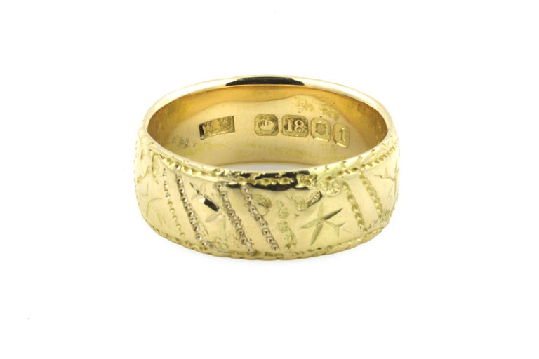 Edwardian Keeper Ring 18ct yellow gold. Size M.